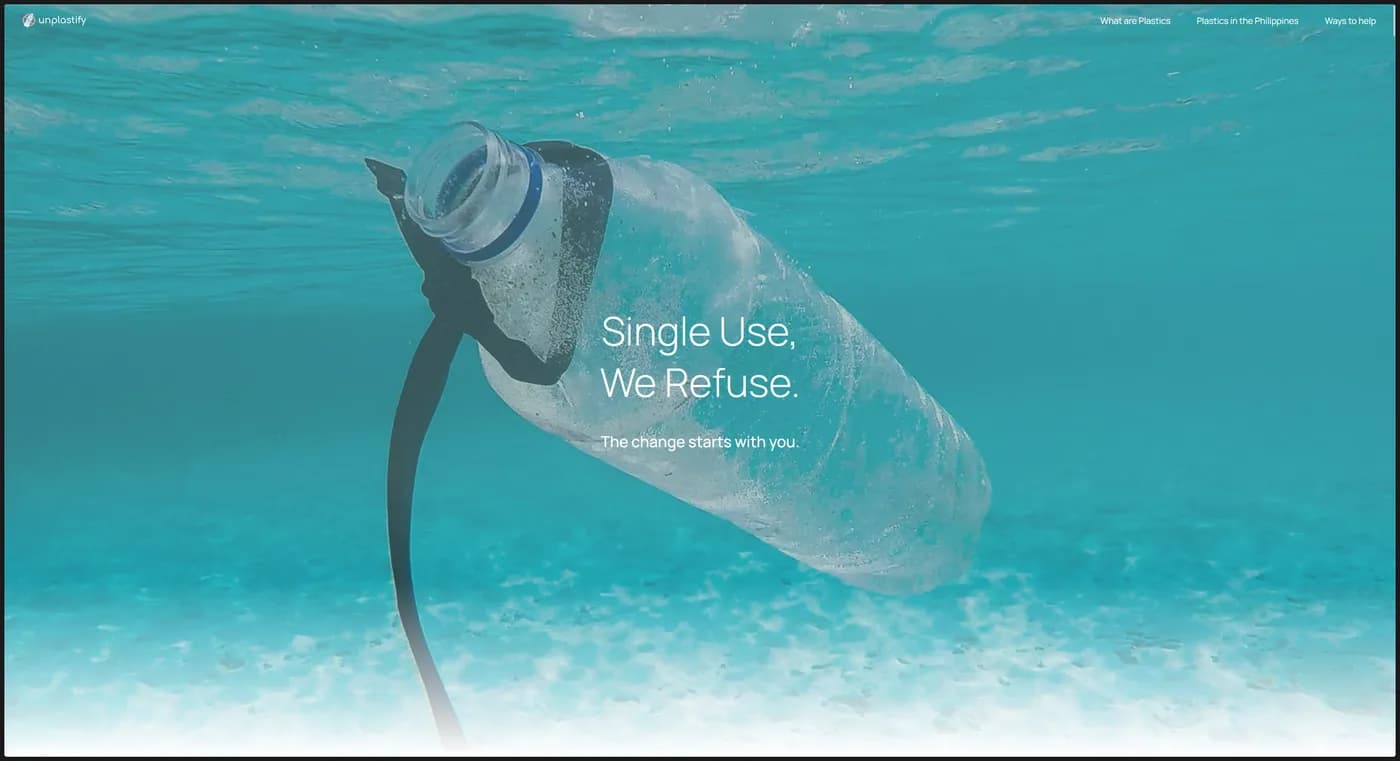 Unplastify campaign website